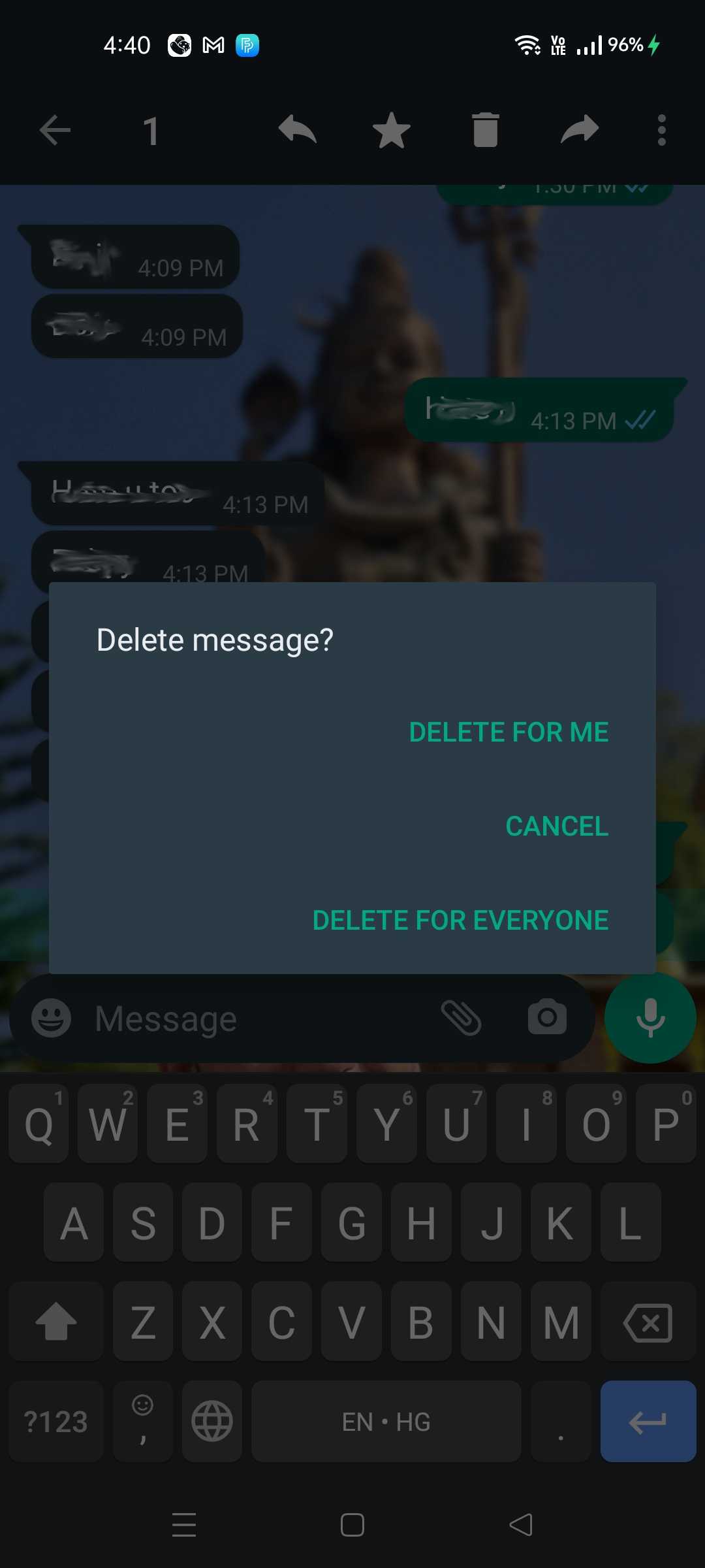 How to delete messages on WhatsApp on android
