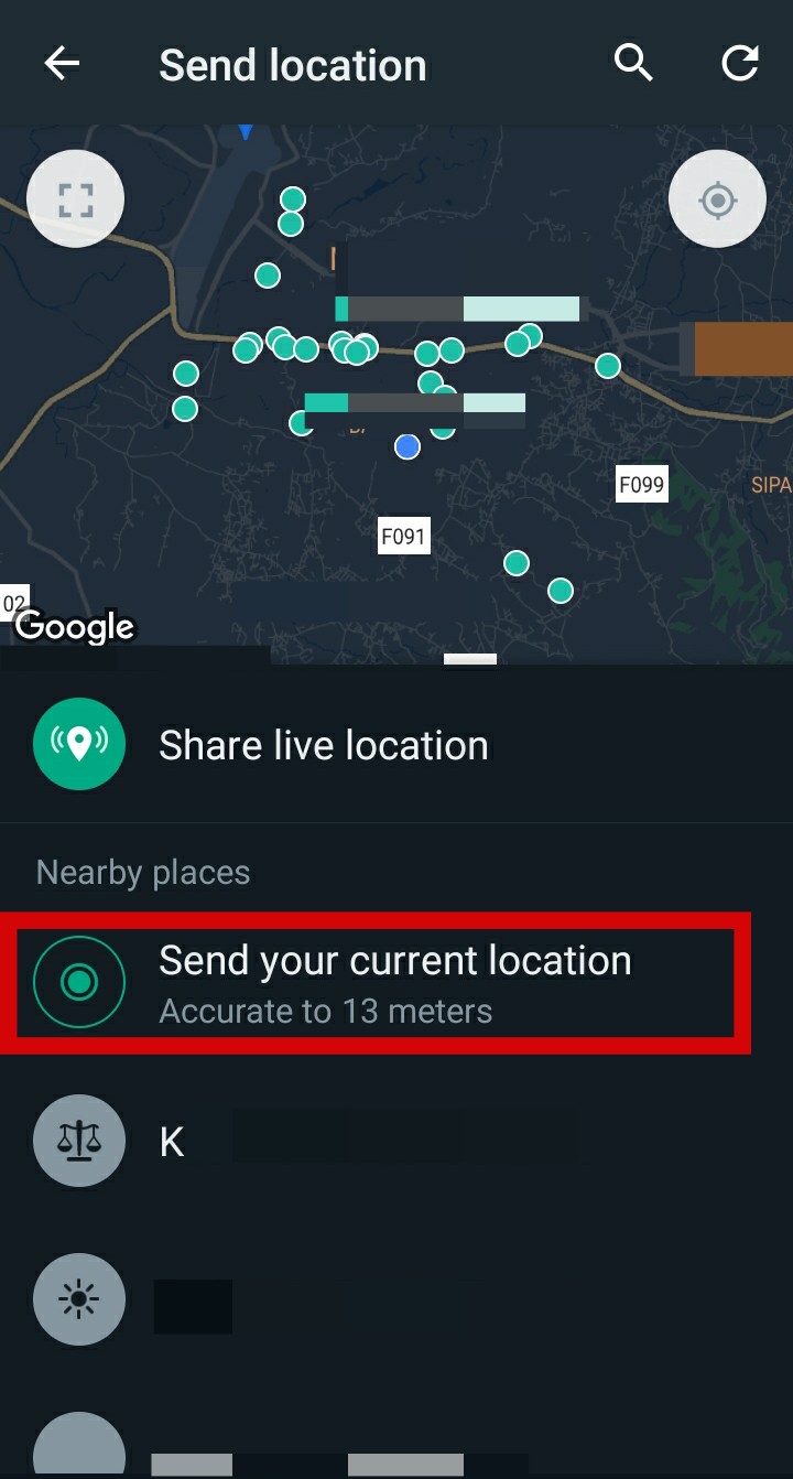 current location android