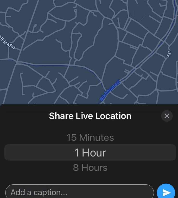 live location time iphone