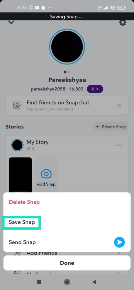 save Snapchat videos and photos