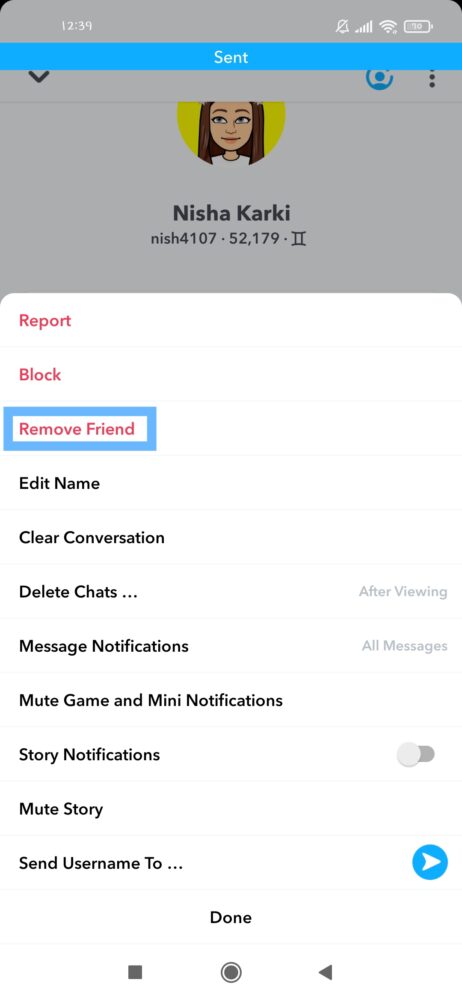 Snapchat Remove Friend