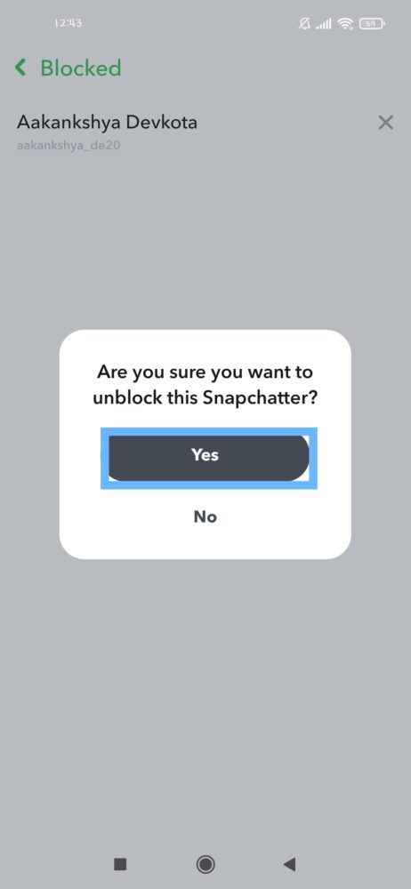 Snapchat Unblock Someone 2