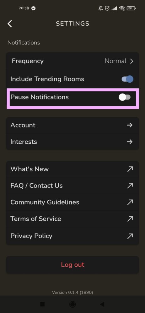 turn off Clubhouse notification 