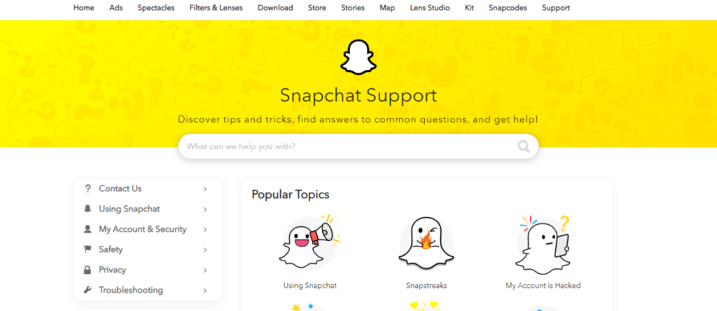 recover a Snapchat account via website