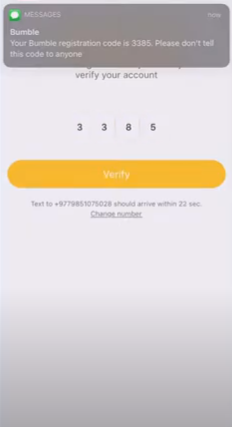 verify number in bumble