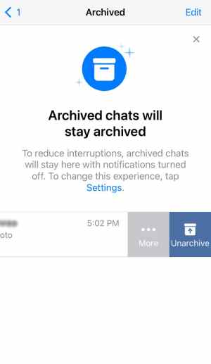 Unarchive WhatsApp chats