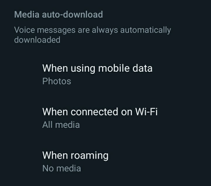 WhatsApp automatic download