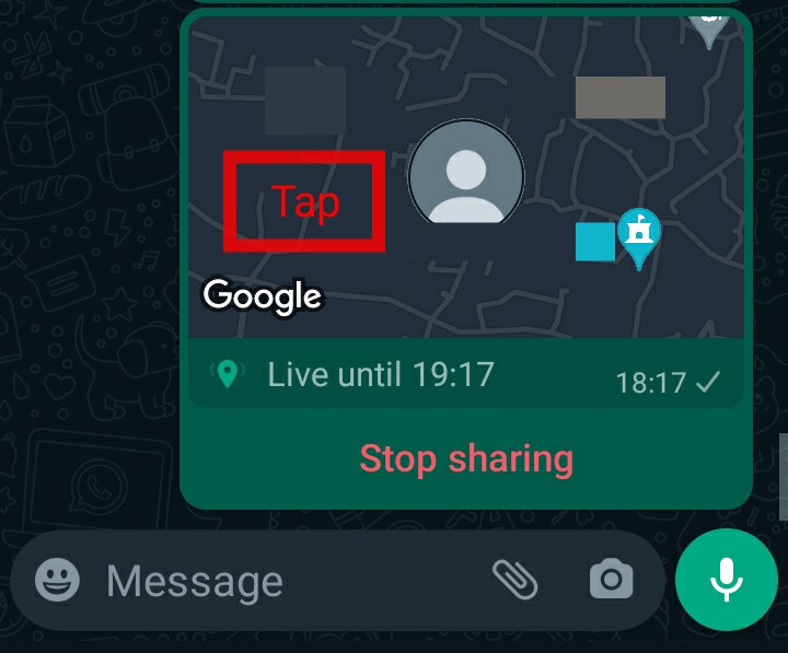 tap live location android